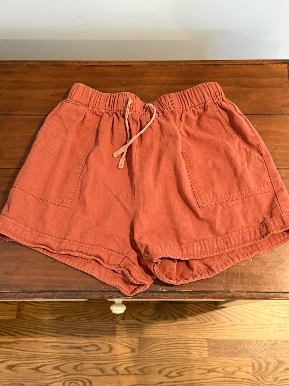Women's Drawstring Rust Athletic Shorts